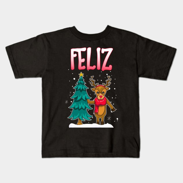 Feliz Navidad Matching Couple Sweaters Kids T-Shirt by KsuAnn